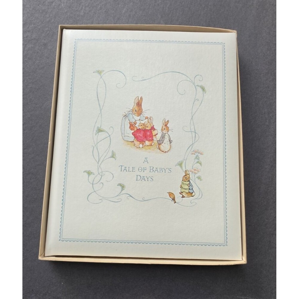 Beatrix Potter Peter Rabbit Bunnys Day Baby Vintage 1976 Memory Book Album White
